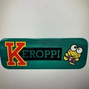 Vintage Sanrio My Keroppi Frog Tin Metal Pen Case Pencil Box 1994 Y2K Rare Green